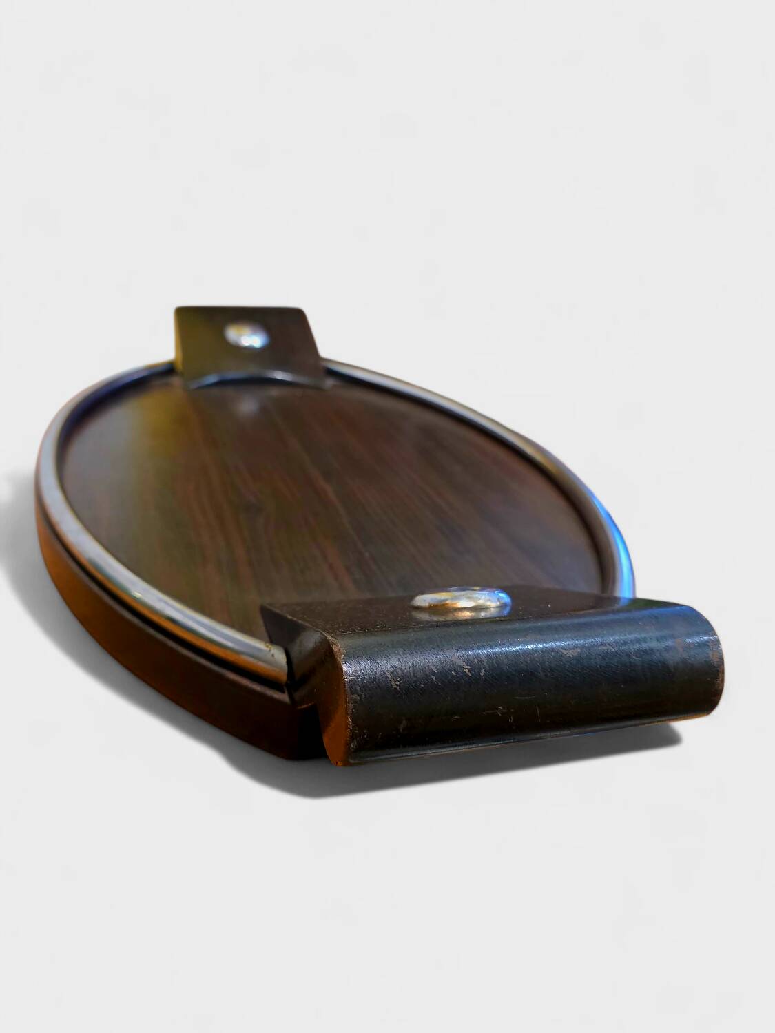 Art Deco Tray – Rosewood & Chrome Steel, circa 1940