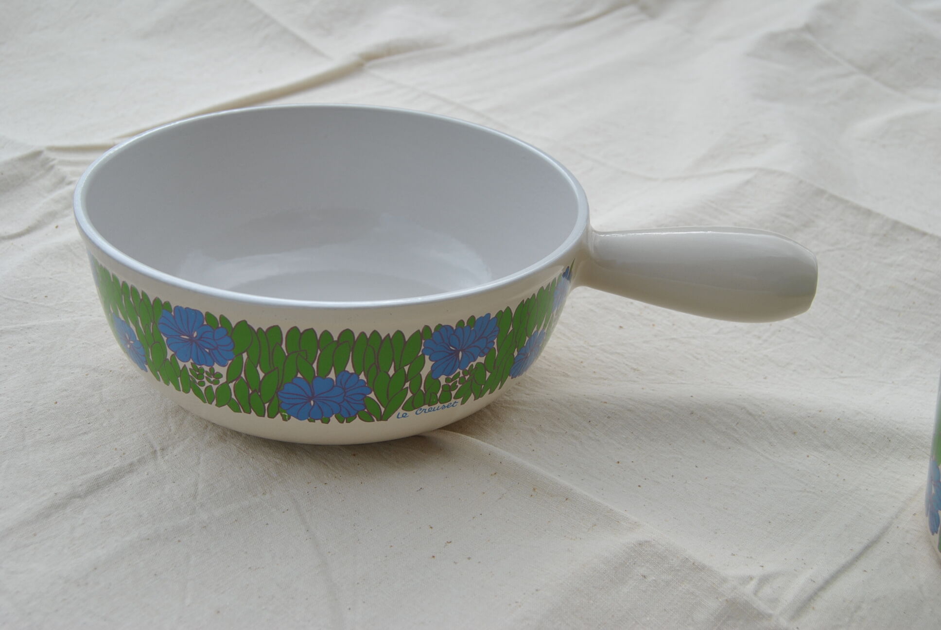 Set of 2 pans Le Creuset blue/green pattern 70s