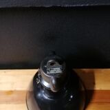 Industrial vintage factory pendant lamp, enamelled metal, 60s