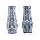 Pair of Amphora Vases Art Deco Ceramic Enamel 1915