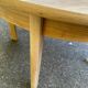 Table ronde extensible scandinave en bois clair décapé rallonge intégrée 19