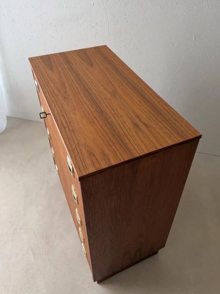 Swedish mid-century chest of drawers teak five drawers