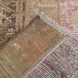 2x9 Brown Cream Persian Vintage Runner Rug, 65x265Cm