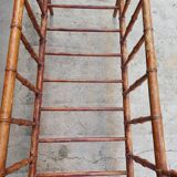 Charming wooden baby bed, 19th century style, faux bamboo