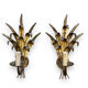 Pair of gilded metal wheat cob sonces