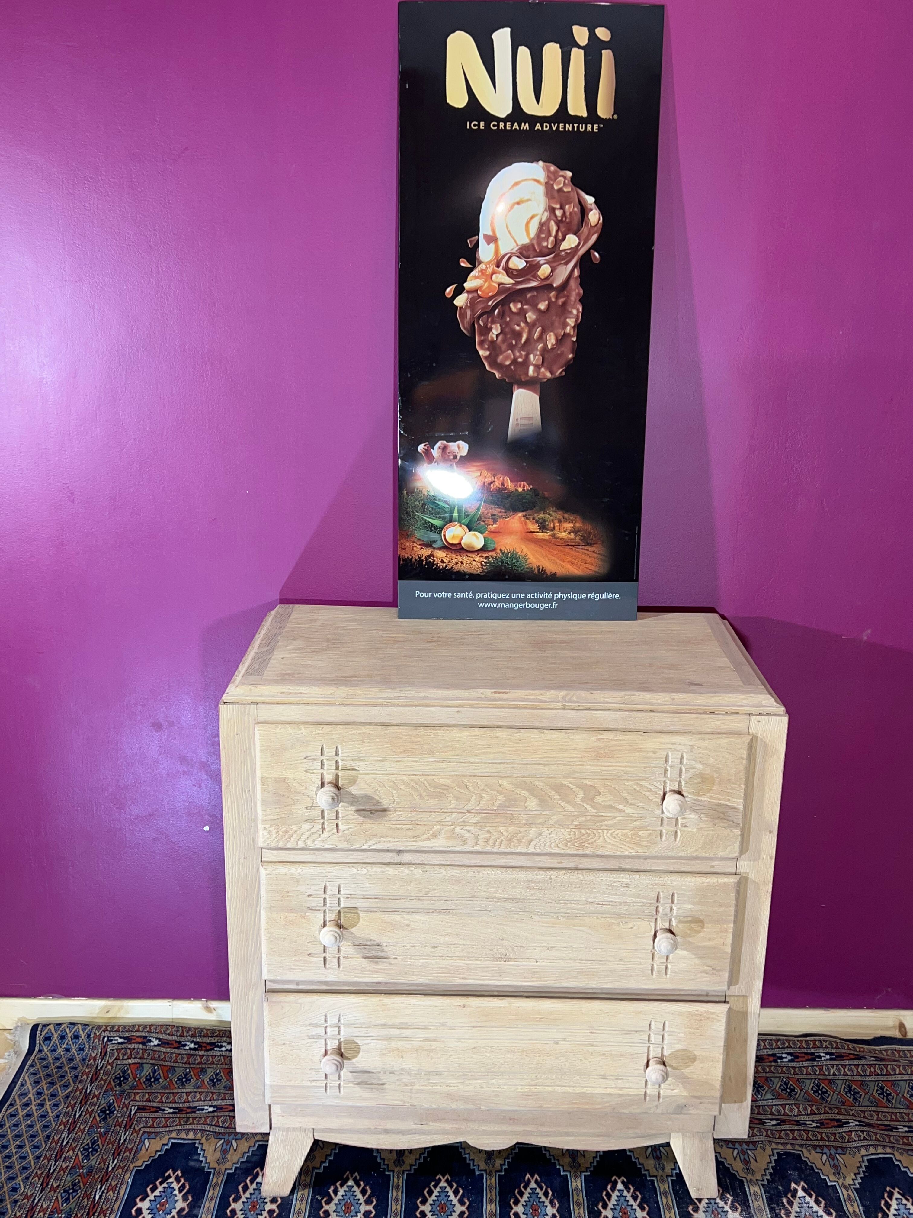 Chest of drawers 3 drawers art deco in wood