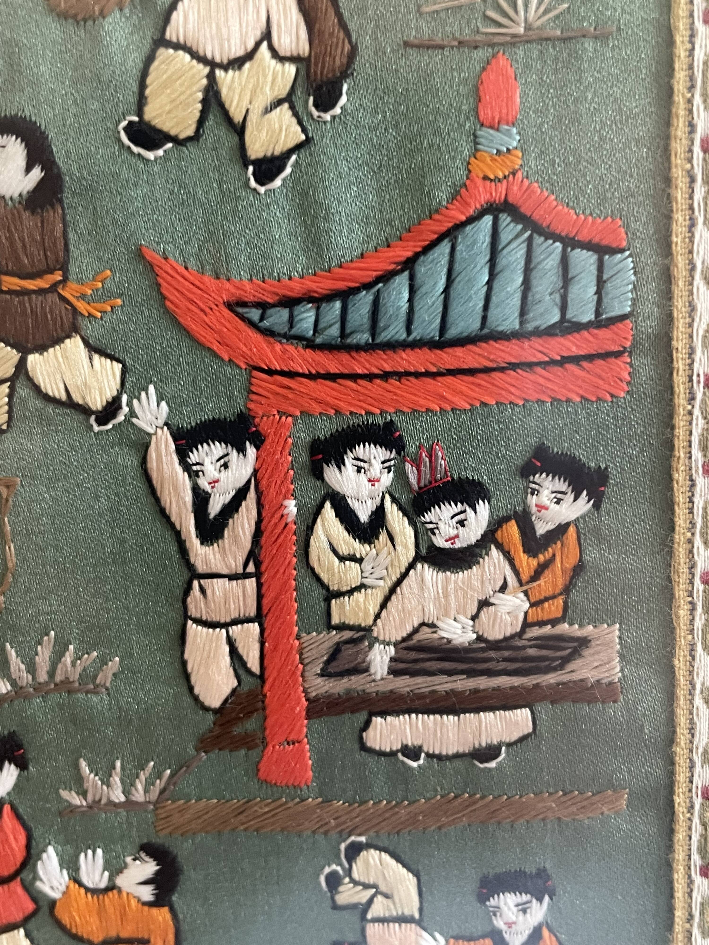 Hand-embroidered Chinese tapestry