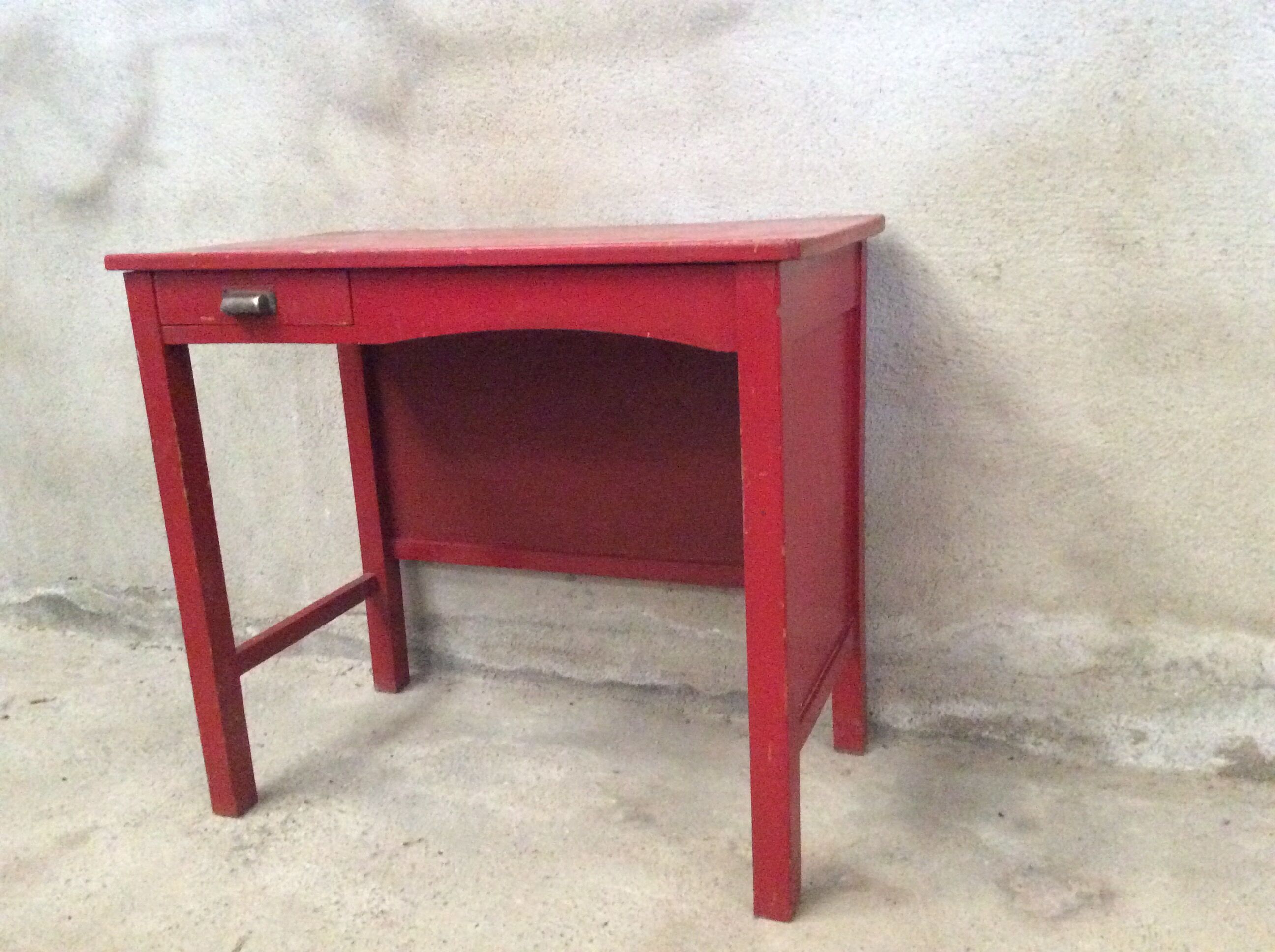 Wooden desk vintage red