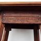 Art Nouveau wood stand planter with stone plaque