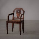 Art Deco armchair, marquetry and cane, circa 1930