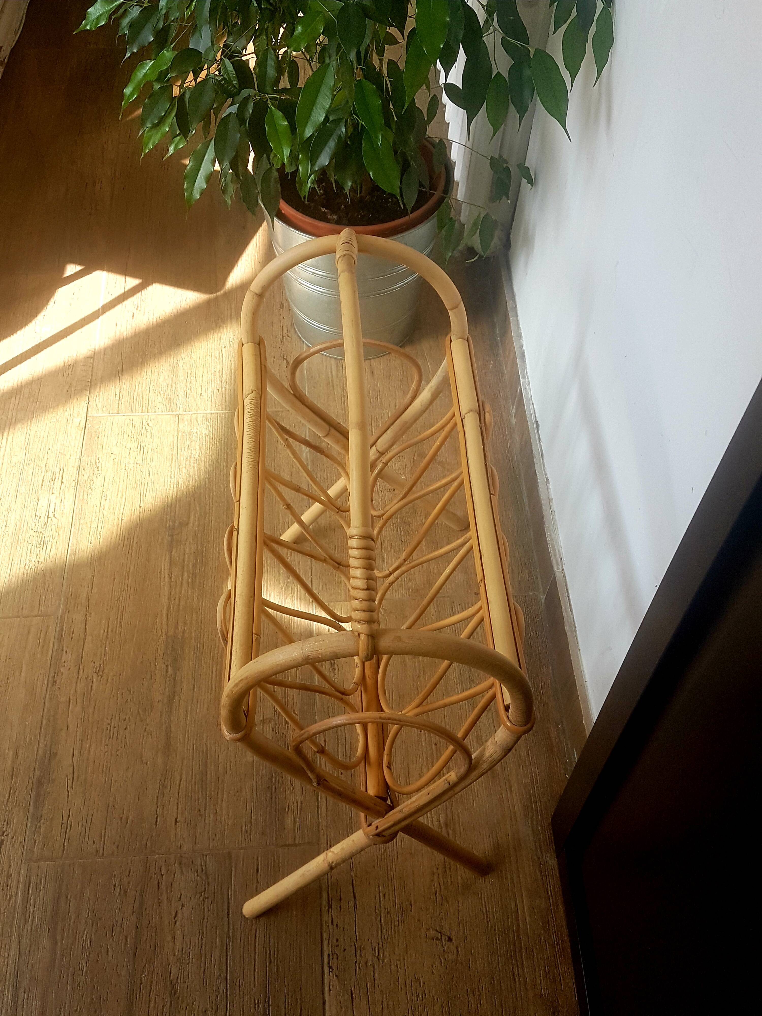 Rattan magazine holder