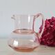Antique pink glass pitcher