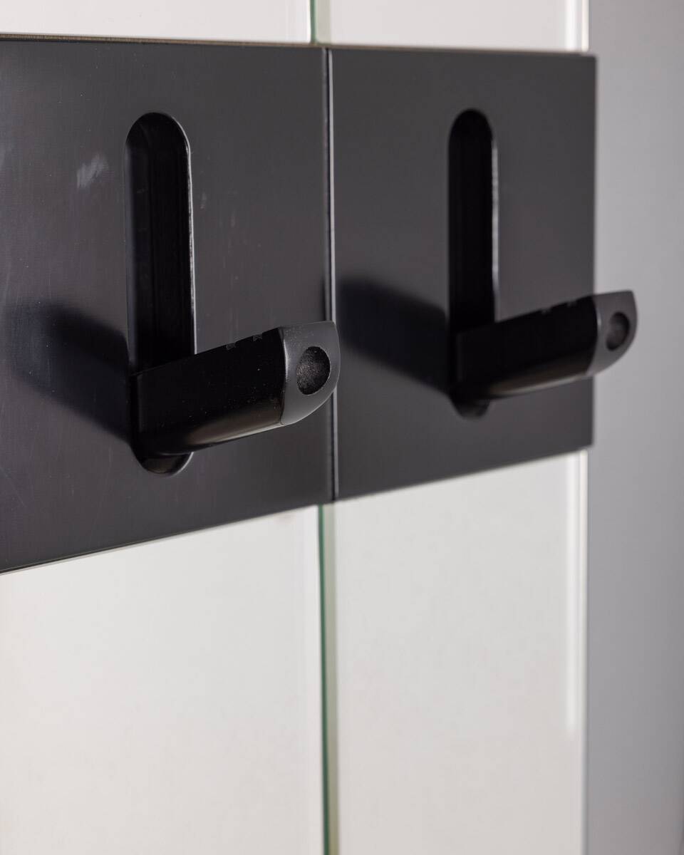 Pair of wall hangers with vintage 70s mirrors italian design