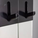 Pair of wall hangers with vintage 70s mirrors italian design