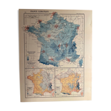 Ancienne carte de la France climatique de 1945