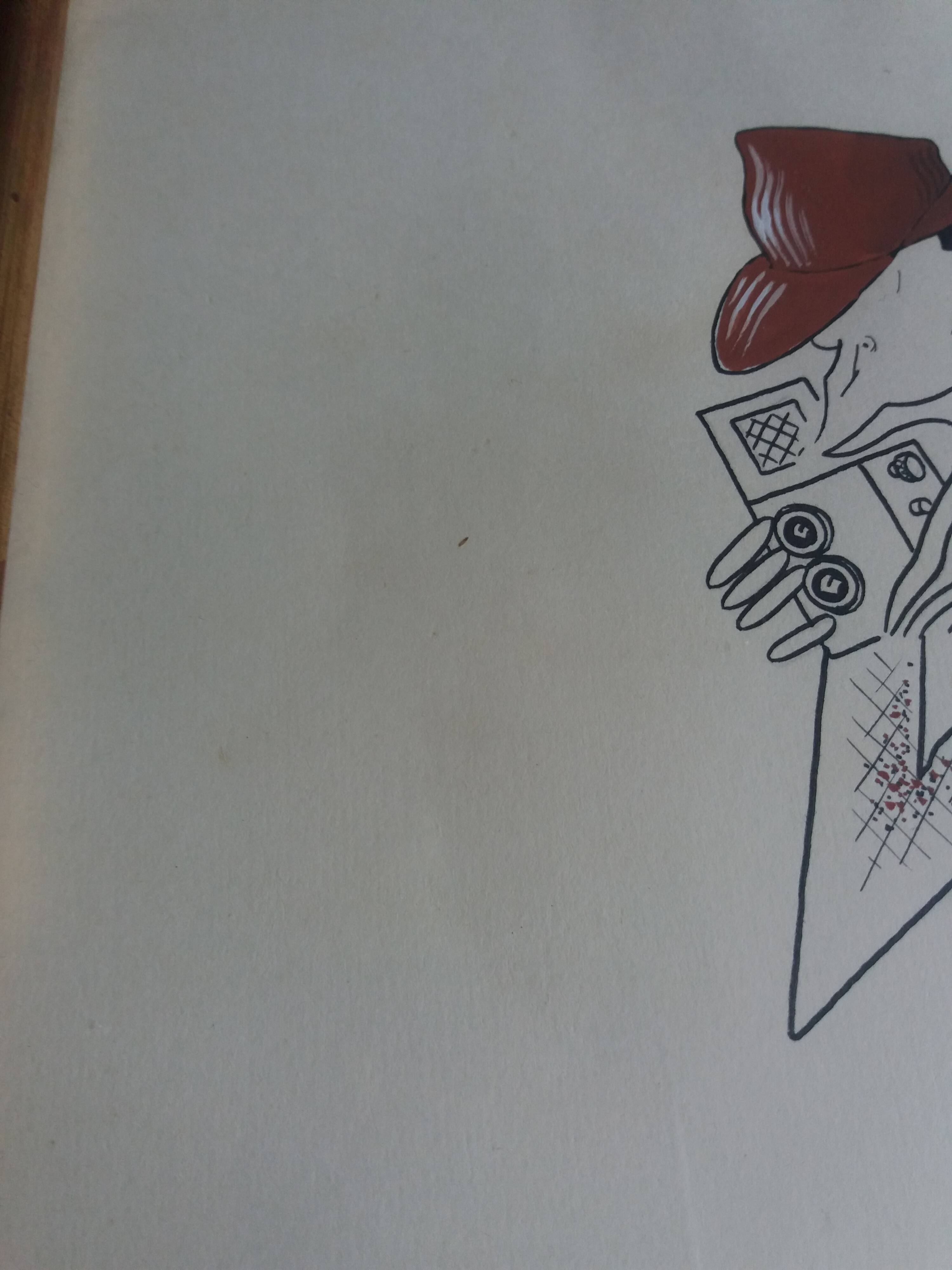 Caricature drawing signed by Georges Lavagne 1950