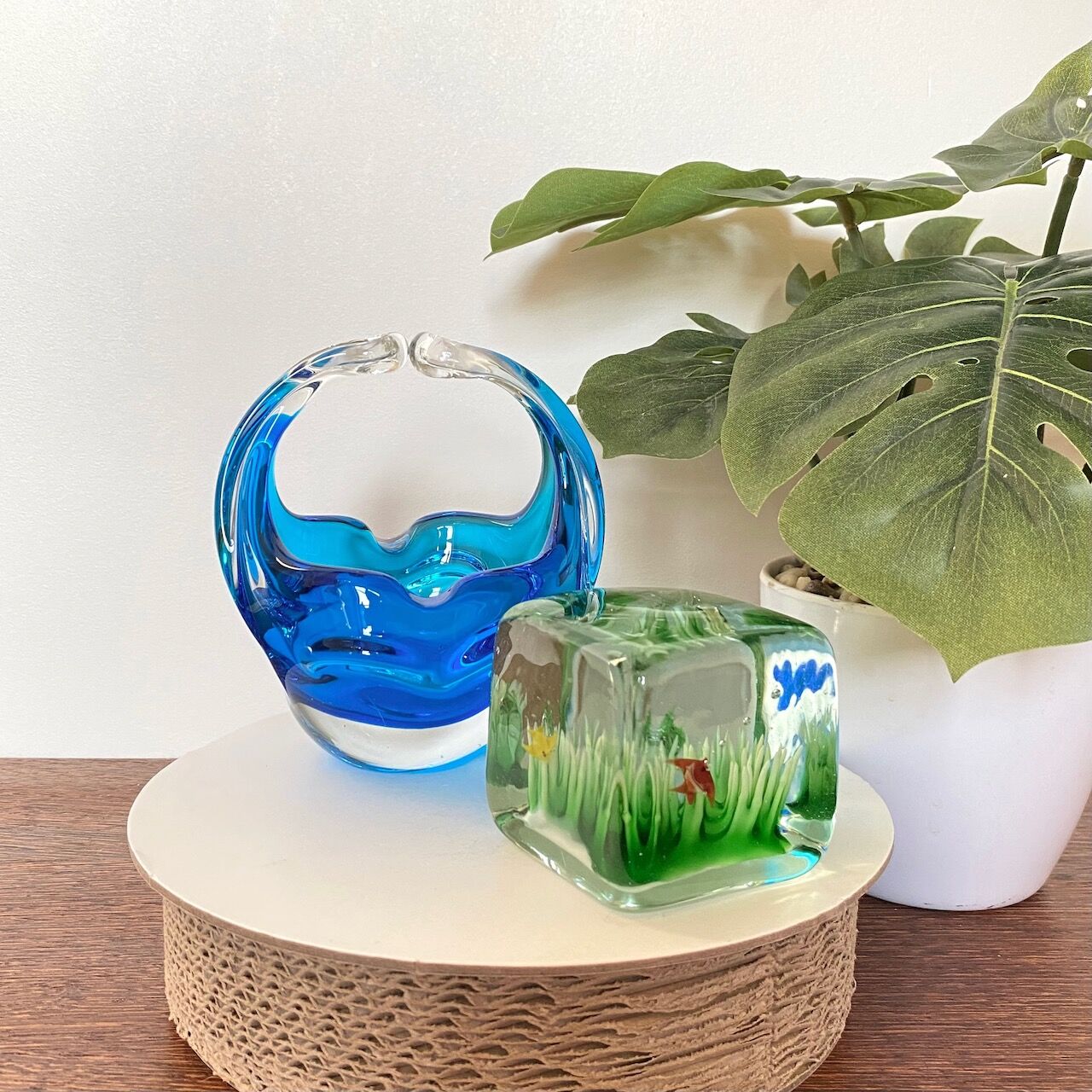 Clear and blue Murano bowl
