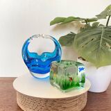 Clear and blue Murano bowl