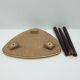 Vintage tripod stool made of wood and formica