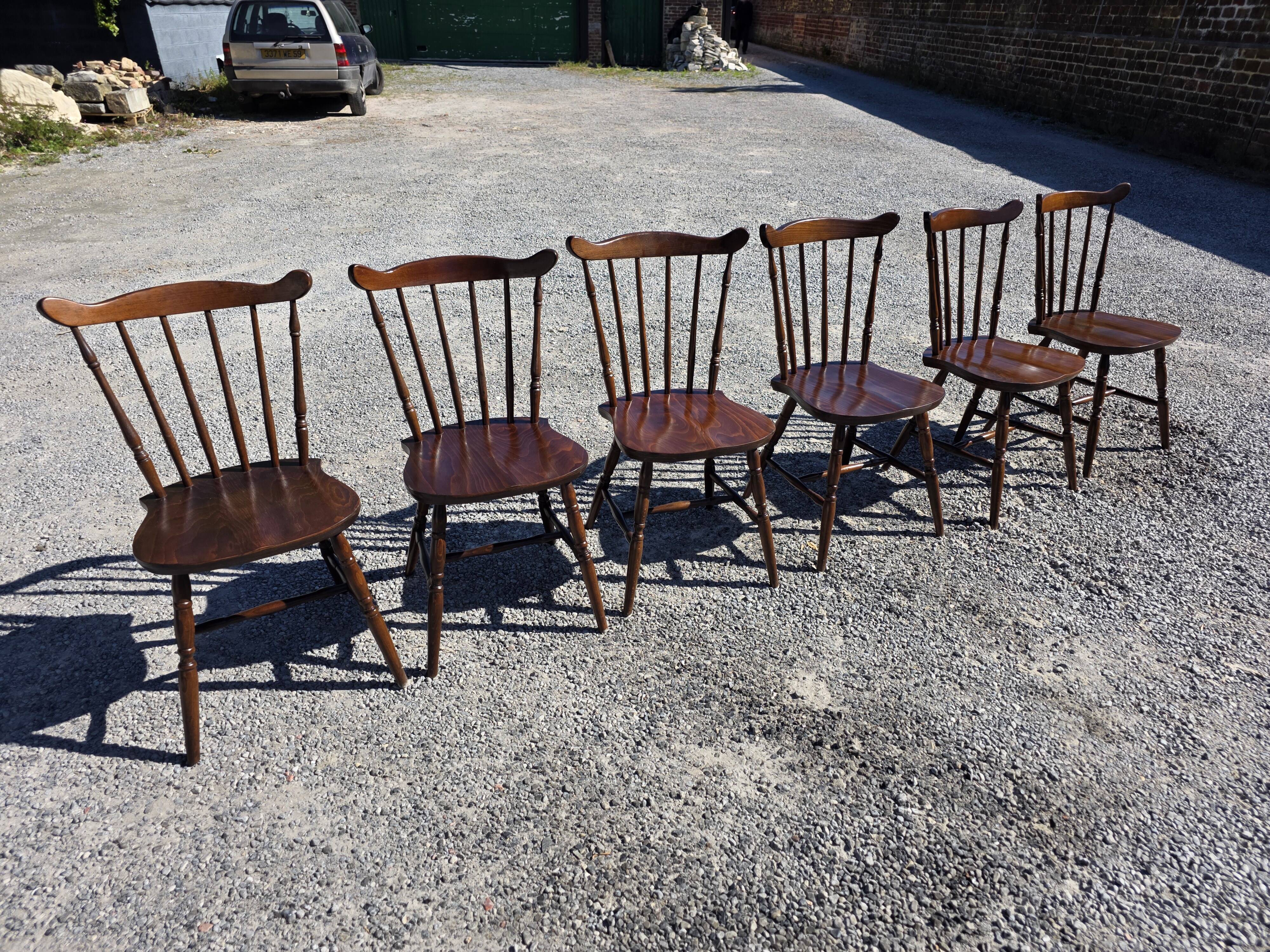 6 western beech chairs from the 1960s