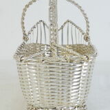 Christofle basket door silver metal bottle