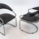 Paire de chaises en chrome et simili cuir par Giotto Stoppino. Italie années 1970.