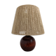 Vintage wooden ball lamp and jute rope
