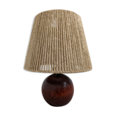 Vintage wooden ball lamp and jute rope