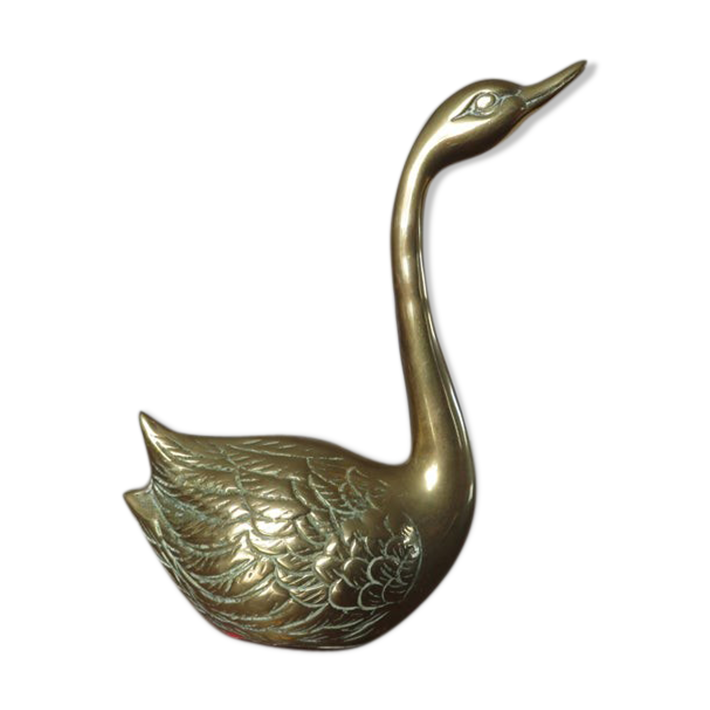 Golden brass swan 70s
