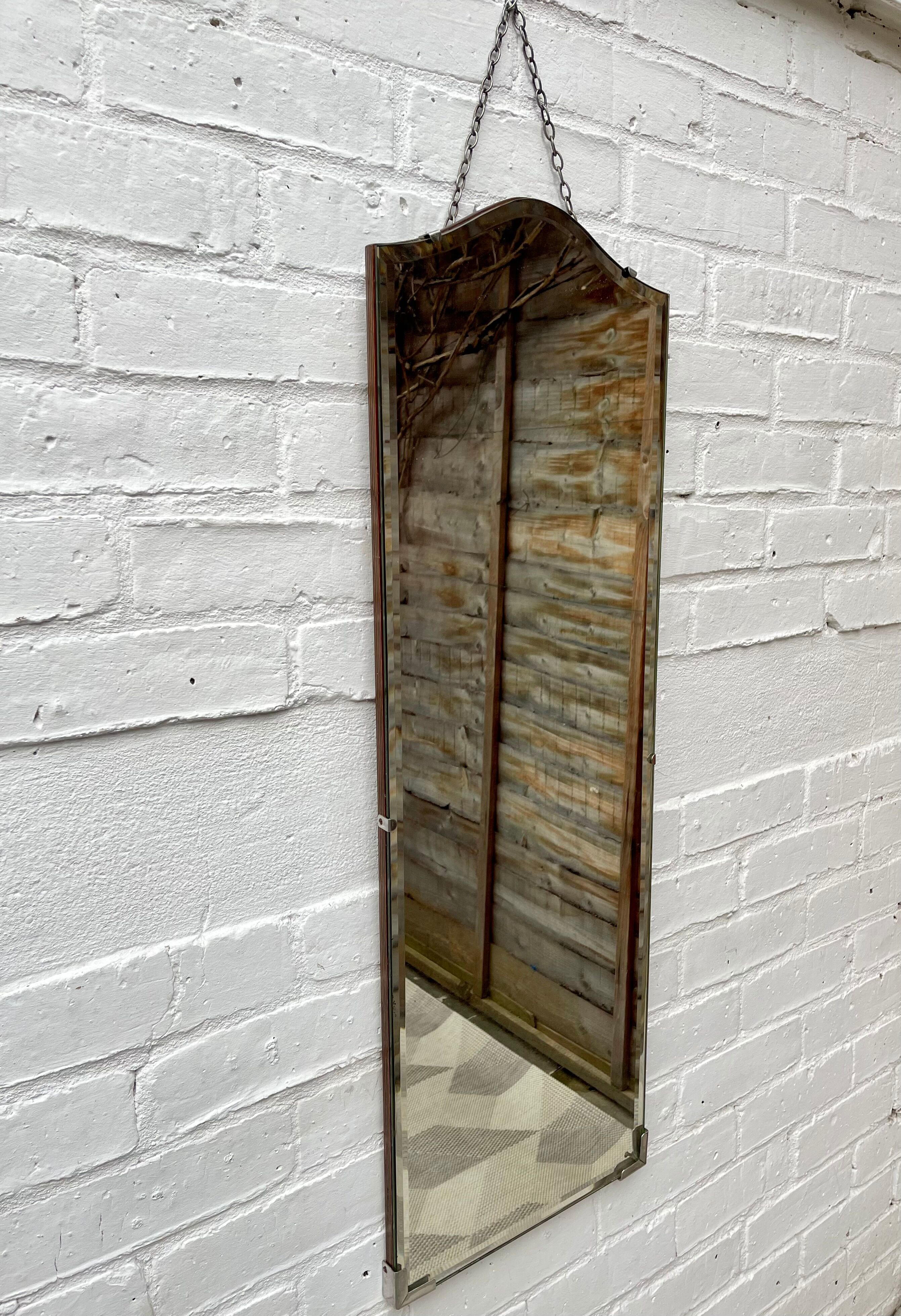 Vintage wall mirror with bevelled glass