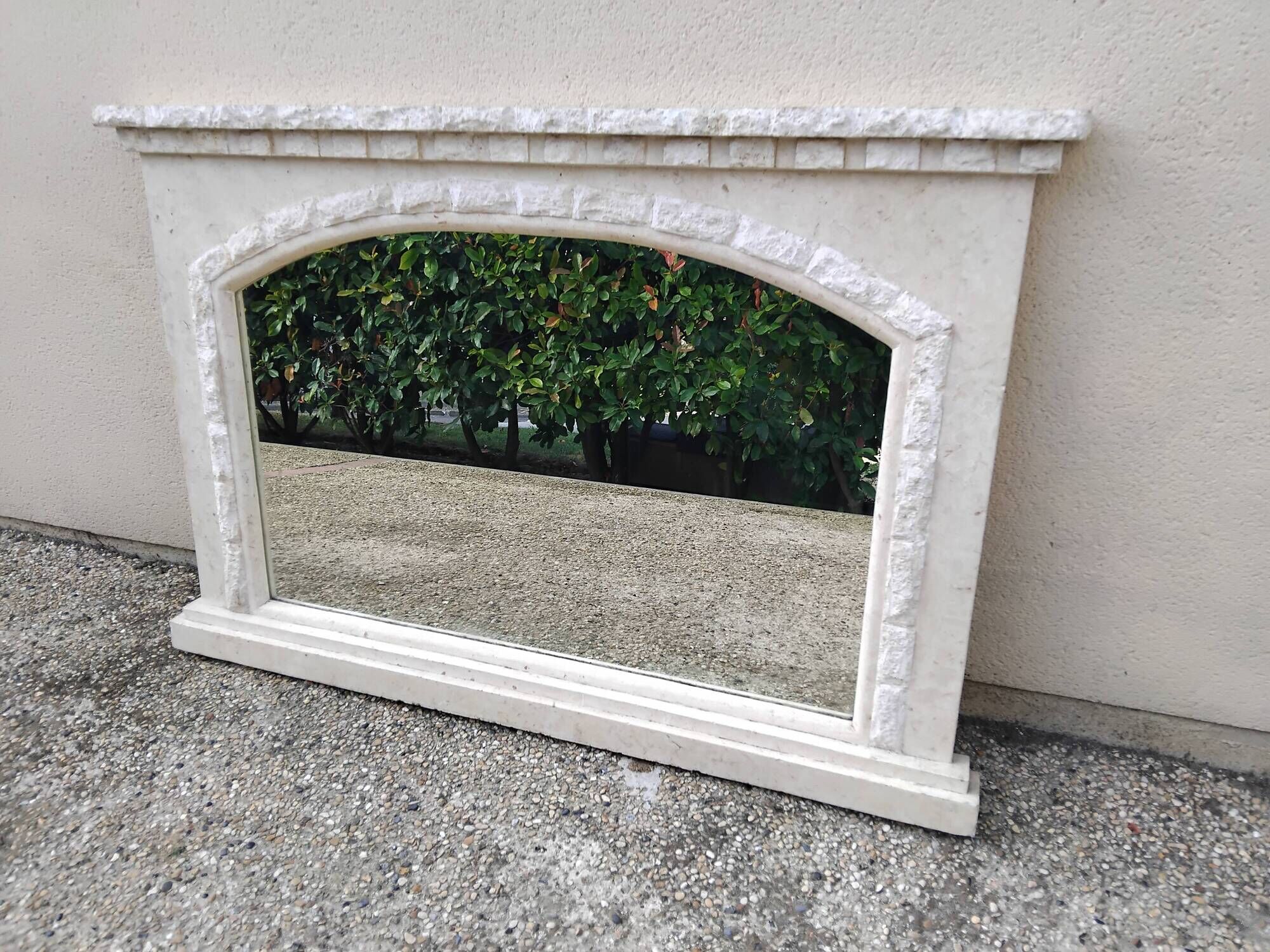 Large vintage stone mirror