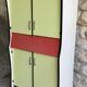 Vintage kitchen buffet in yellow and red formica - 1950