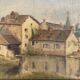 Oil on canvas representing a mill