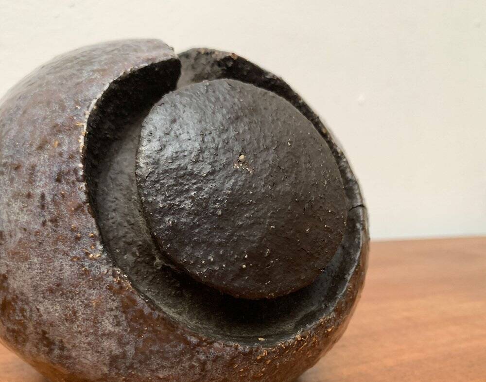 Brutalist mid-century studio pottery art sculpture from the 1960s.