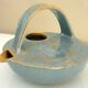 Teapot, enameled ceramic art, signed Michel Vergnes, Kerbénoën pottery