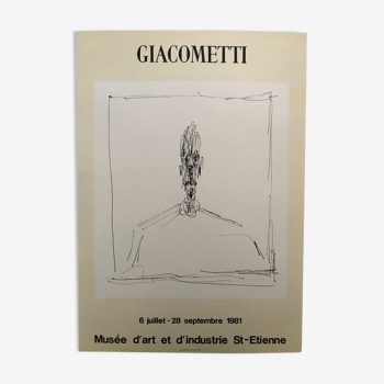 Affiche d'exposition d'alberto giacometti, musée d'art et d'industrie de saint-etienne, 1981