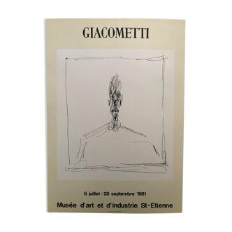 Affiche d'exposition d'alberto giacometti, musée d'art et d'industrie de saint-etienne, 1981