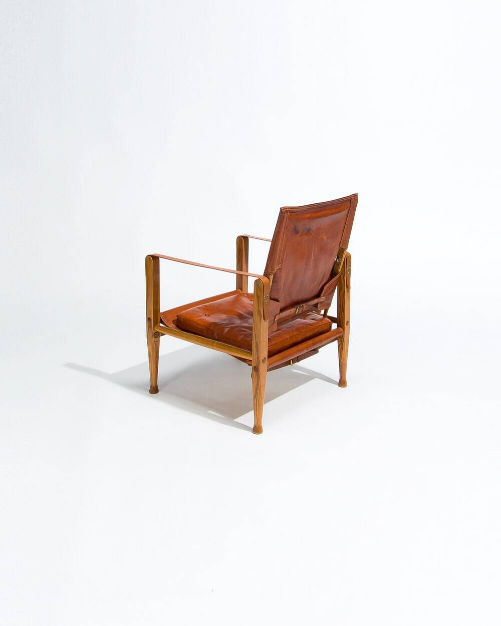 Kaare Klint Safari Chair in Oak and Leather by Rud Rasmussen