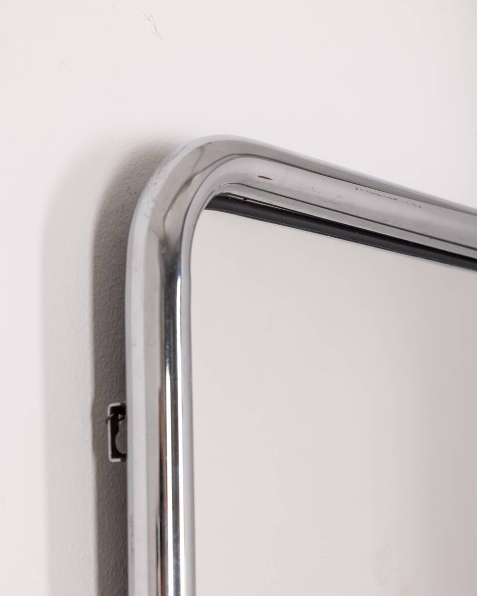 Vintage 60's wall mirror in chrome metal italian design