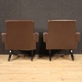 Paire de fauteuils italiens en skai