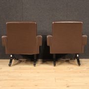 Paire de fauteuils italiens en skai
