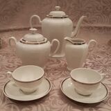 Complete art deco service in Limoges porcelain 12 cups