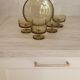 Saladier et ses 4 coupes à fruits en verre vert