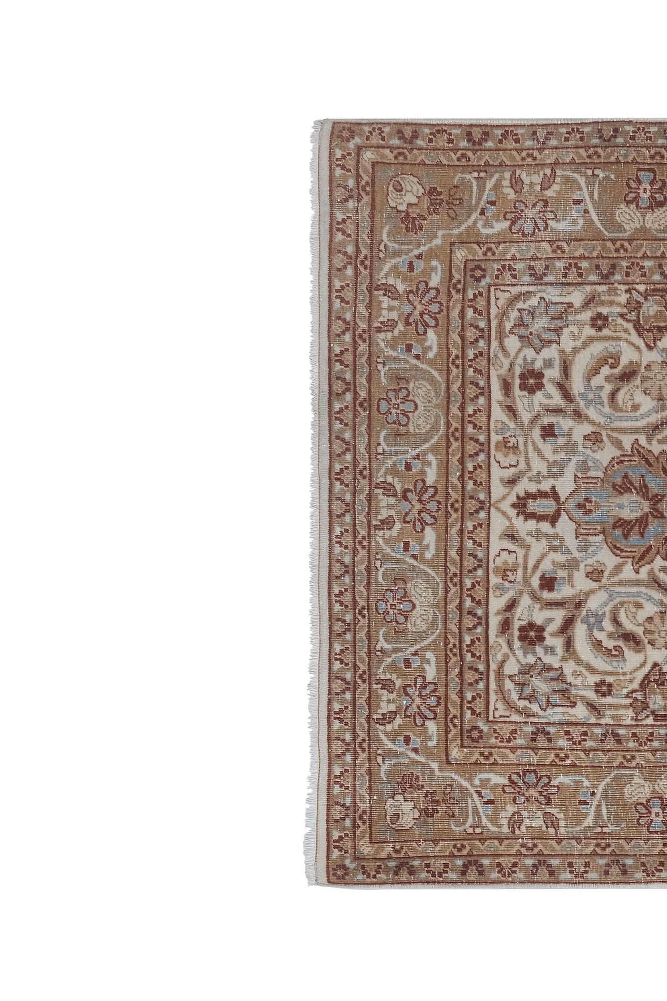 Mid-Century Modern Anatolia Faded Colors Low Pile Rug with Medallion 2'10" X 5'