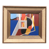 Abstract painting on panel