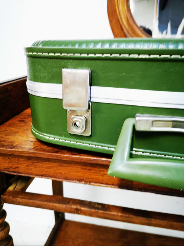 Green air hostess suitcase
