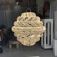 Suspension or rattan lampshade in an elongated spherical shape, layered H80 D