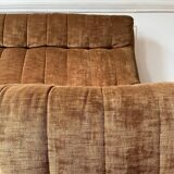 2-seater armchair in fawn velvet, Steiner edition 1970