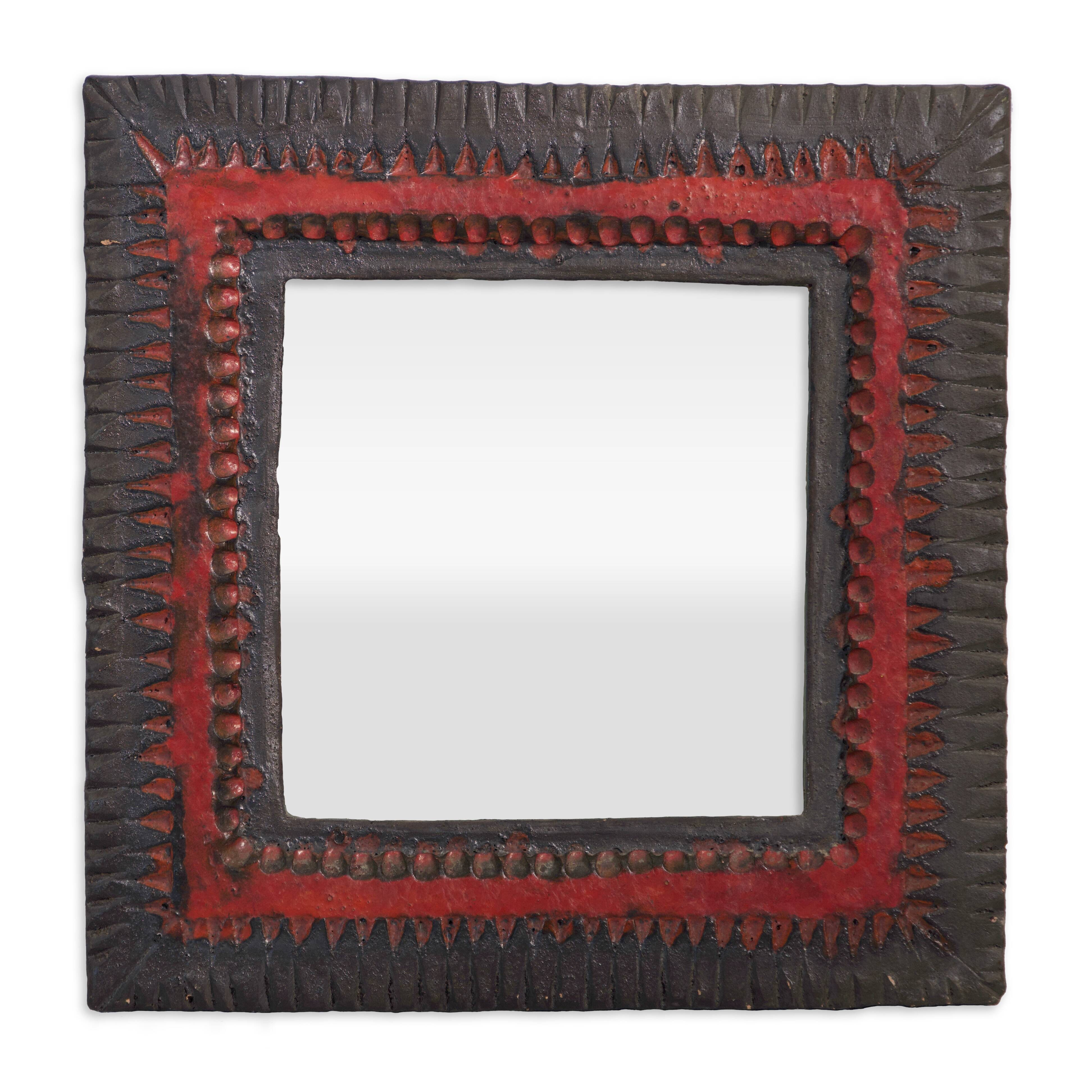 Large format ceramic wall mirror