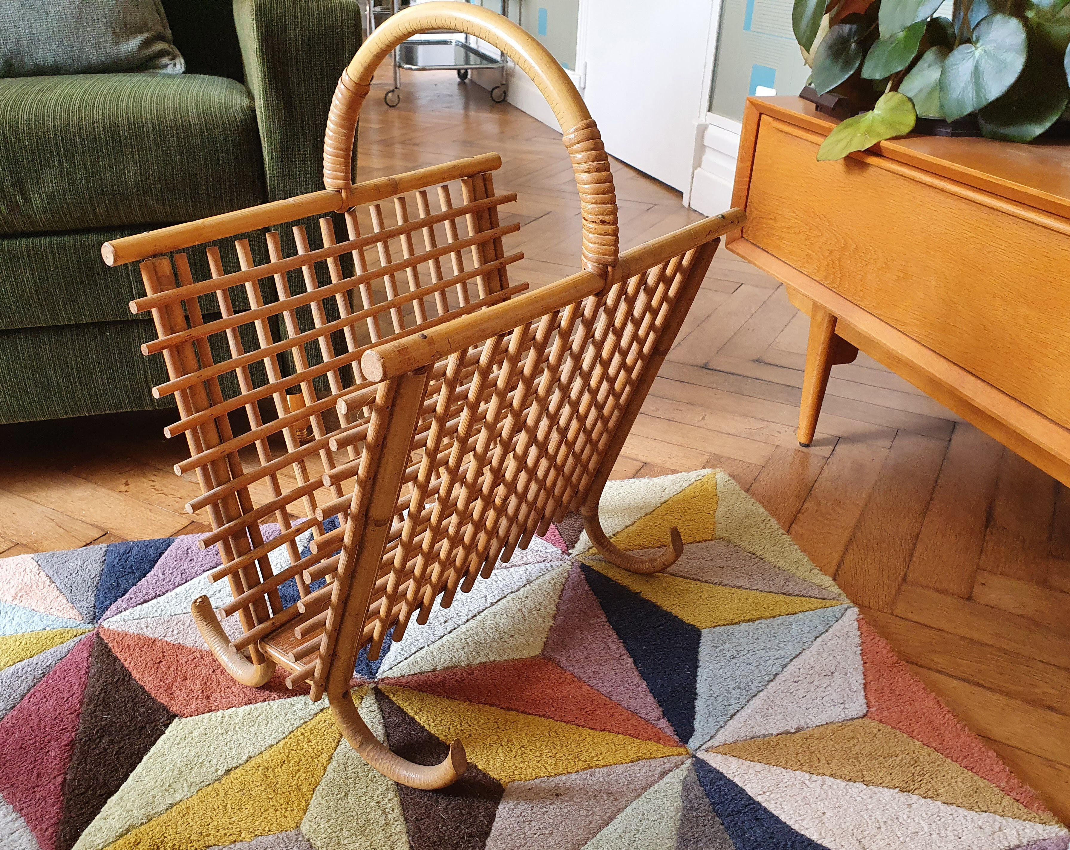 Rattan magazine door from the 60s/70s